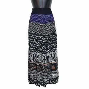 VTG 90s CAROLE LITTLE SAINT TROPEZ WEST PATCHWORK MAXI SKIRT BOHO COTTAGECORE 8